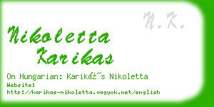 nikoletta karikas business card